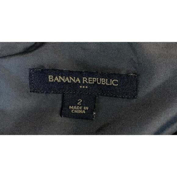 Banana Republic Women Blouse Size 2 Color Block Gray Black Sleeveless Zip Back - Picture 5 of 7